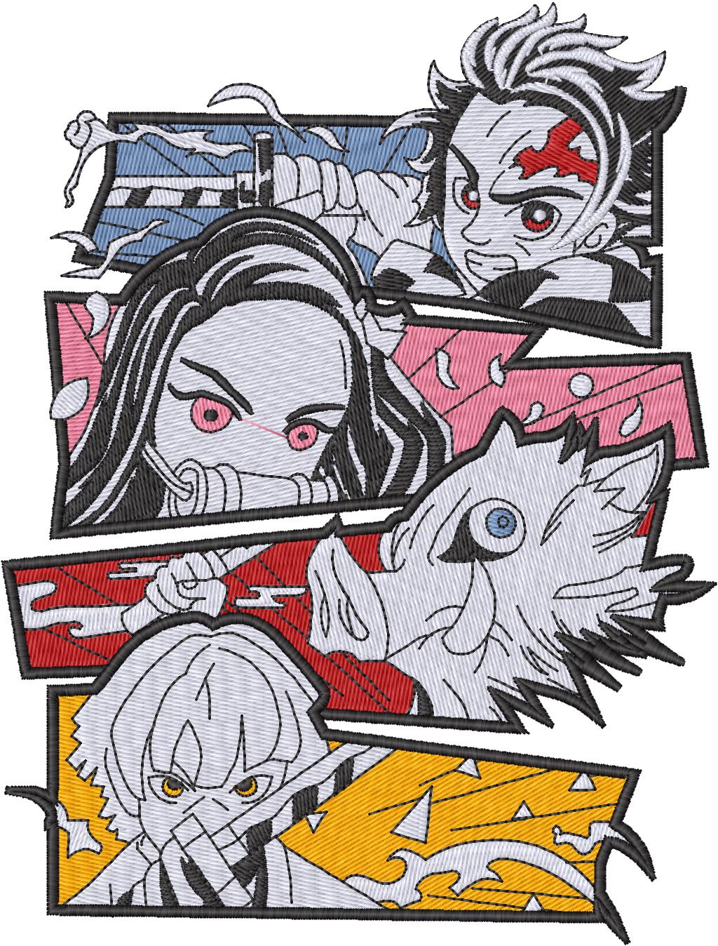 Tanjiro, Nazuke & Zenitsu Demon Slayer Gang Oversize T-Shirt