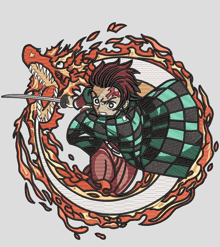 Tanjiro Kamado, Hinokami Kagura Sun Breathing Blade Oversize T-shirt