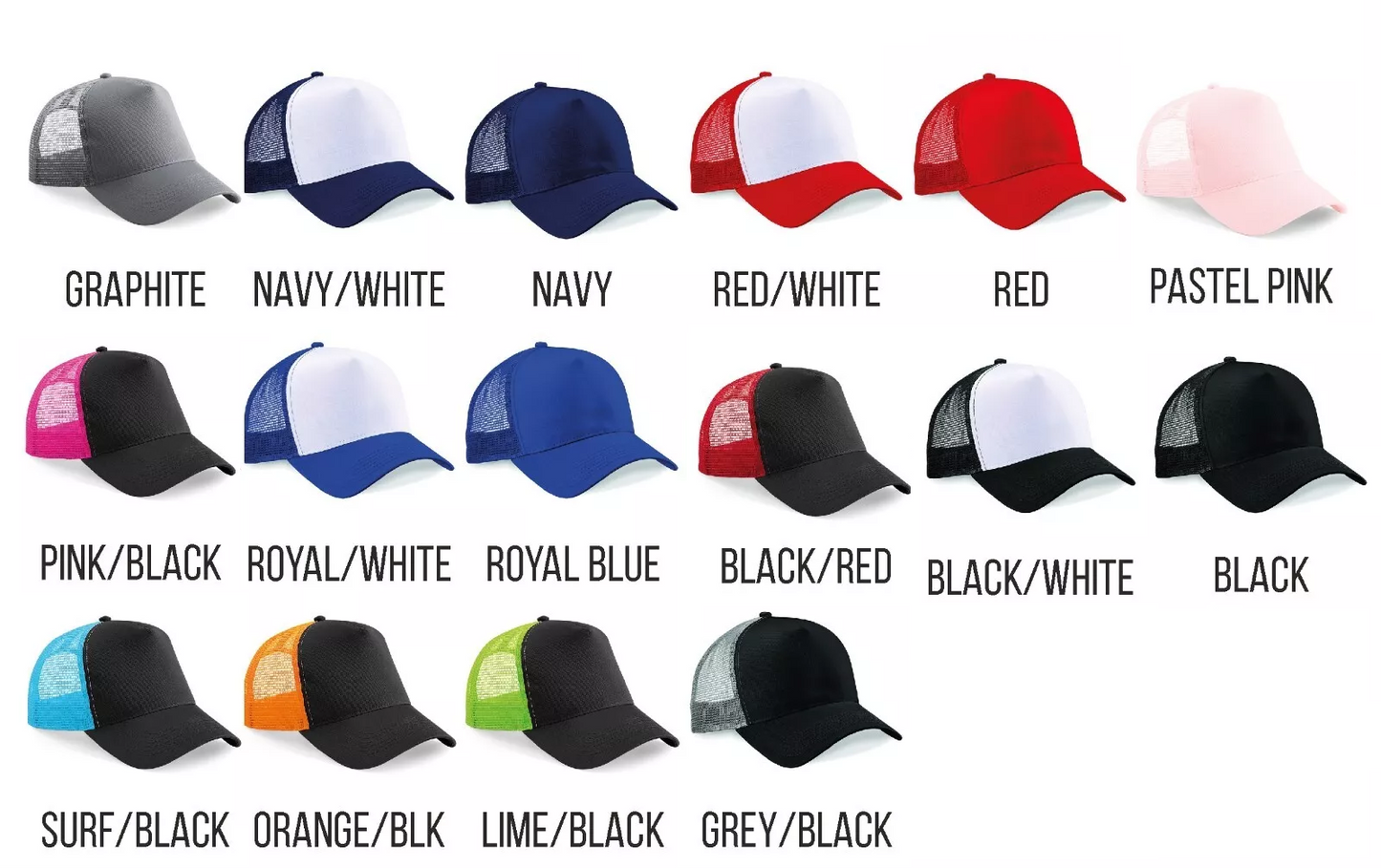 Personalised Cap Snapback Embroidered Trucker Half Mesh Baseball Cap Ladies Mens