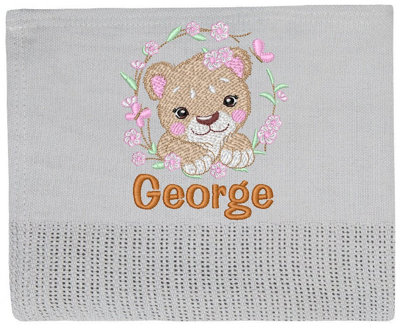 Personalised Cute animal Design Baby Cellular Blanket 100% cotton