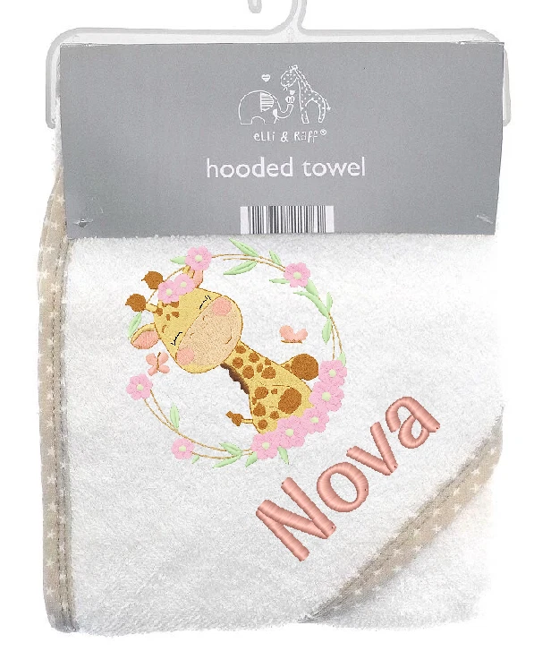 Personalised Baby Hooded Bath Towel Baby Animal