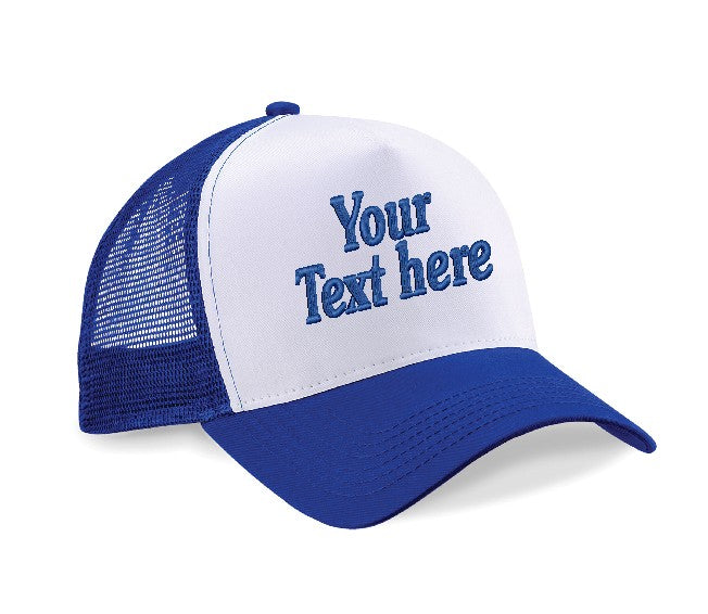 Personalised Cap Snapback Embroidered Trucker Half Mesh Baseball Cap Ladies Mens
