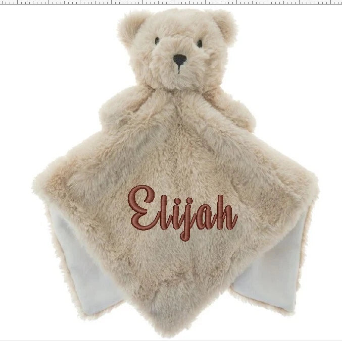 Personalised Baby Comforter Blanket – Bear & Elephant Baby Gift for Boys & Girls