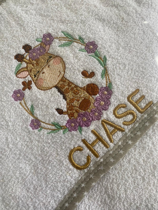 Personalised Baby Hooded Bath Towel Baby Animal