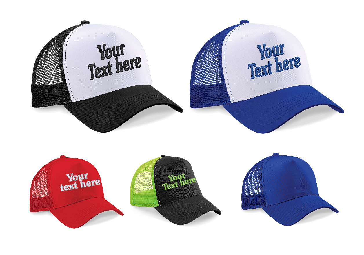 Personalised Cap Snapback Embroidered Trucker Half Mesh Baseball Cap Ladies Mens