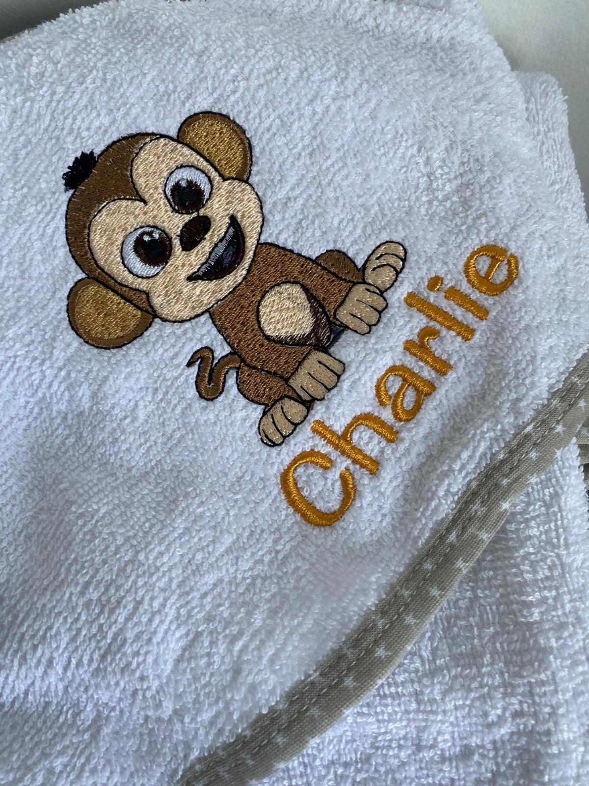 Personalised Baby Hooded Bath Towel Baby Animal