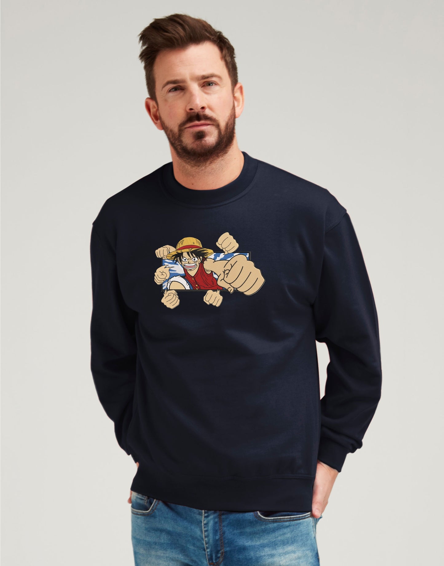One Piece Monkey D. Luffy, Embroidered Sweatshirt – Anime