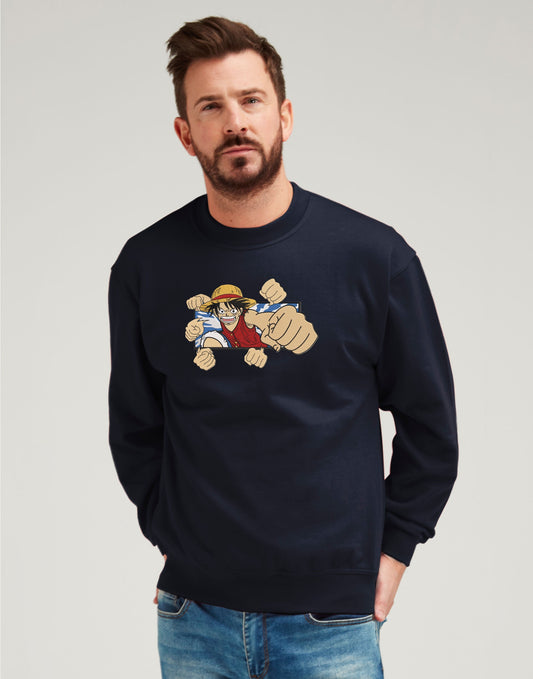 One Piece Monkey D. Luffy, Embroidered Sweatshirt – Anime