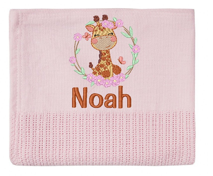 Personalised Cute animal Design Baby Cellular Blanket 100% cotton