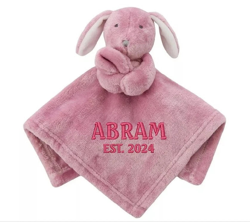 Personalised Baby Comforter Blanket – Bear & Elephant Baby Gift for Boys & Girls