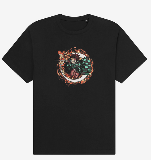 Tanjiro Kamado, Hinokami Kagura Sun Breathing Blade Oversize T-shirt