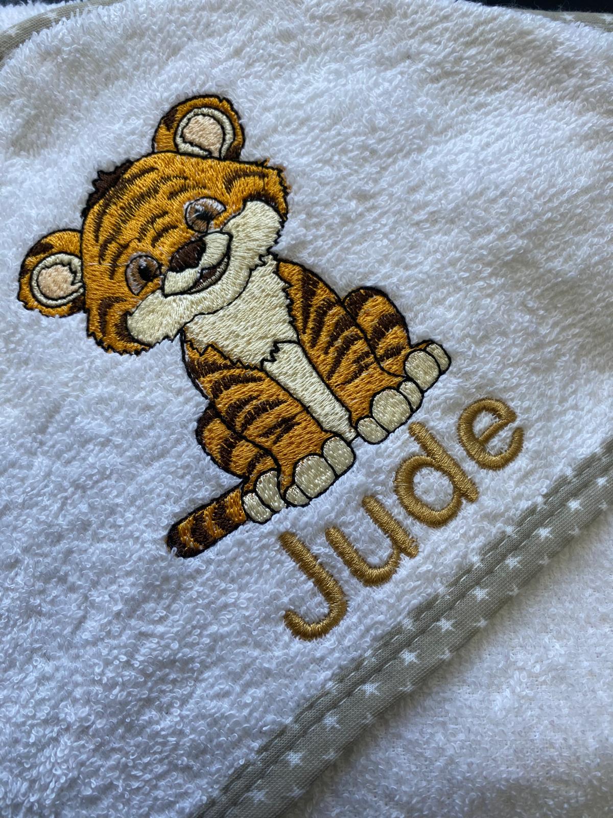 Personalised Baby Hooded Bath Towel Baby Animal