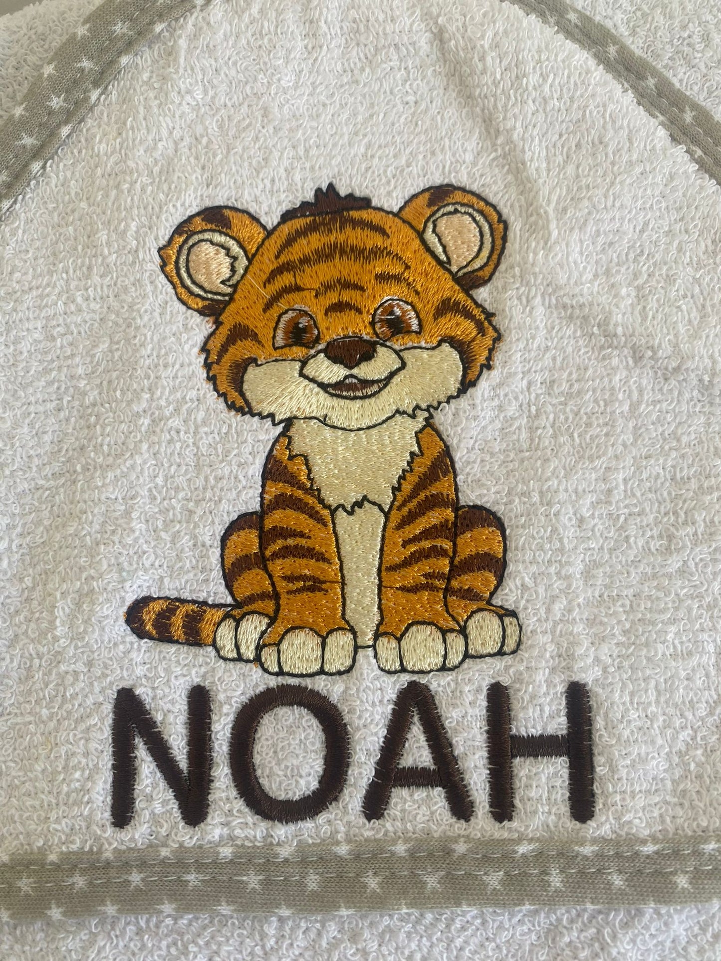 Personalised Baby Hooded Bath Towel Baby Animal
