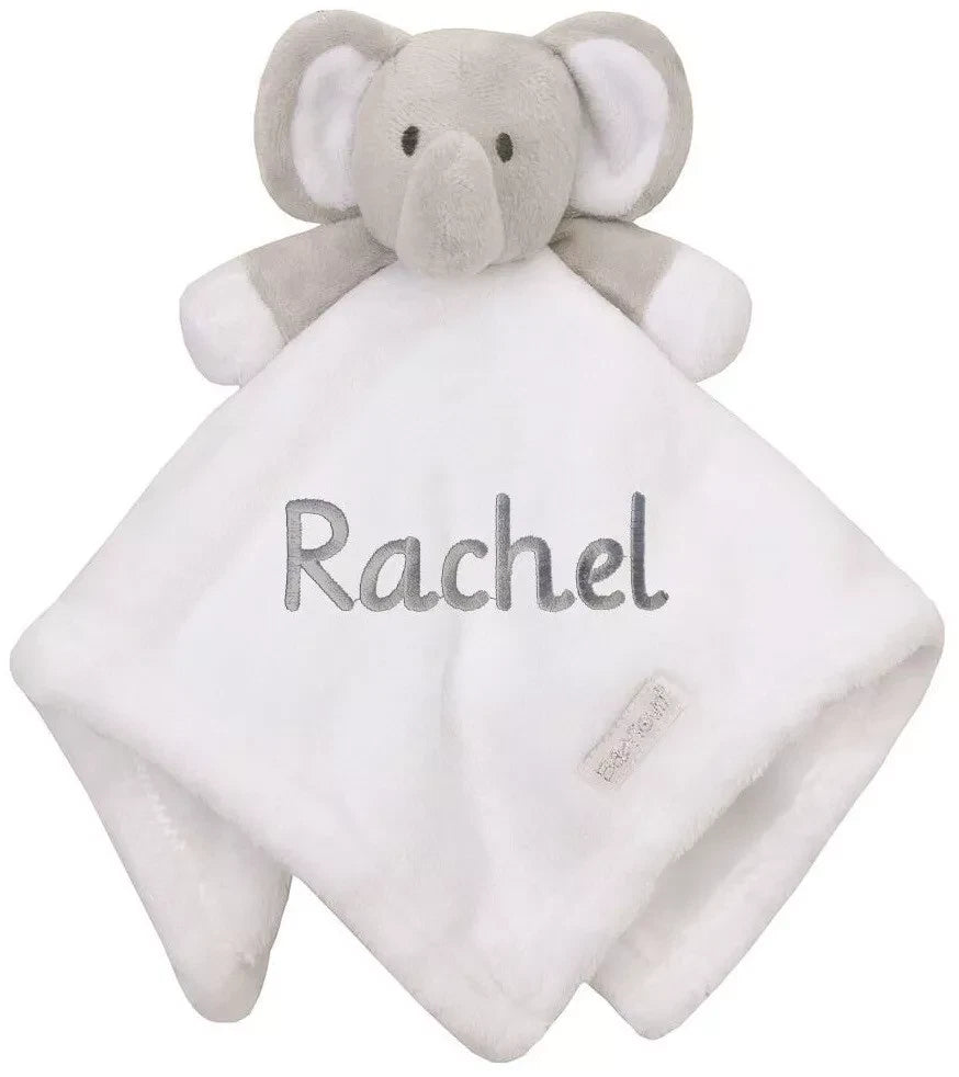 Personalised Baby Comforter Blanket – Bear & Elephant Baby Gift for Boys & Girls